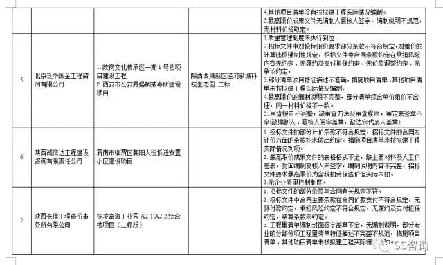 工程造價咨詢、招標代理企業(yè)問題列表